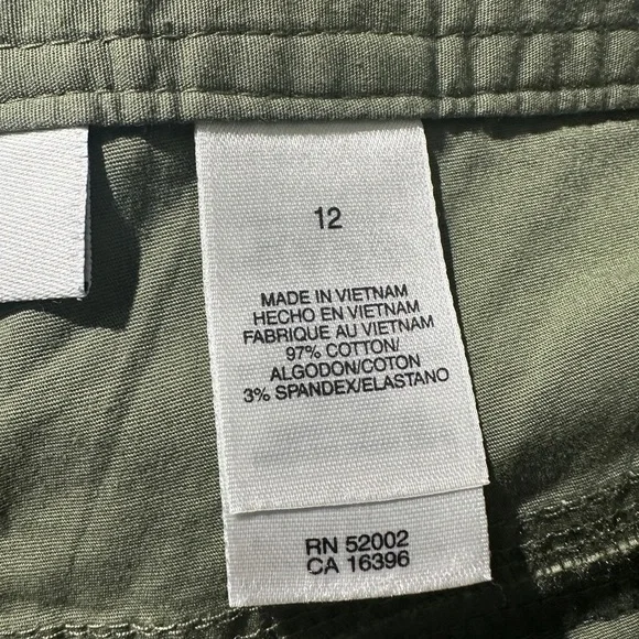 Liz & Co Stretch Green Cotton Blend Pants 12 - Picture 5 of 5